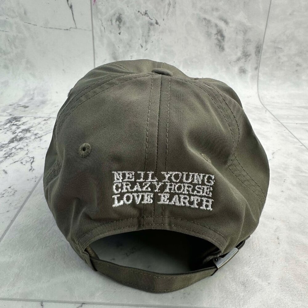 Neil Young & The Horse Love Earth Tour Olive Cap Hat adjustable - Picture 2 of 4